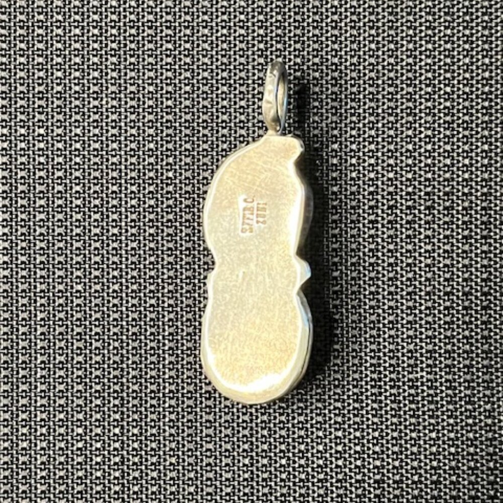 Effie Calavaza Turquoise and Coral Zuni Snake Pendant - Picture 5 of 7